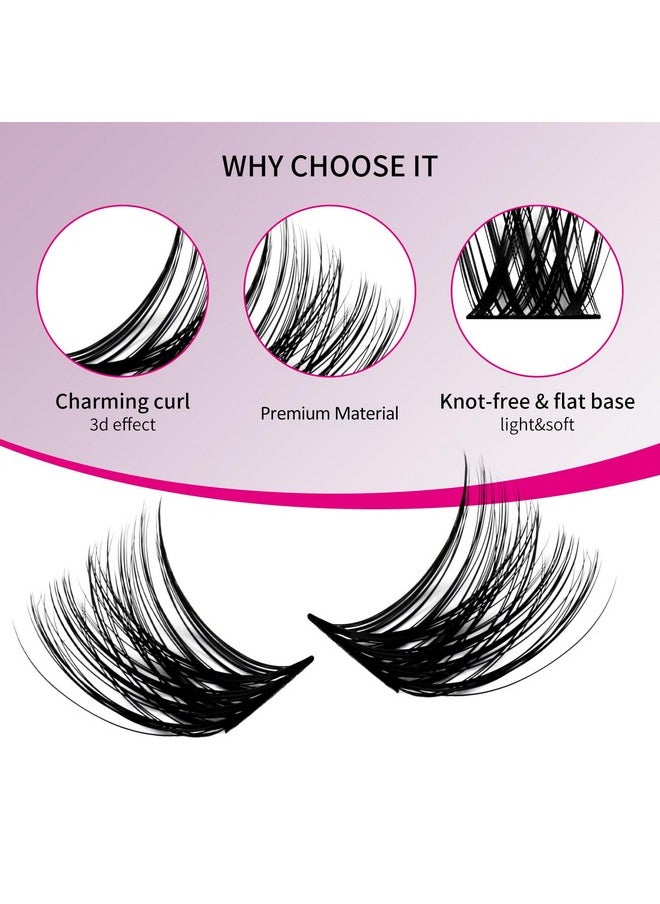 Lash Clusters 96Pcs 12-18Mm Individual Lashes D Curl Large Tray Wispy Cluster Lashes Mixed Length Reusable Eyelash Clusters Diy Eyelash Extension Individual Lash Extension Supplies (F2-0.07D, 12-18Mm)