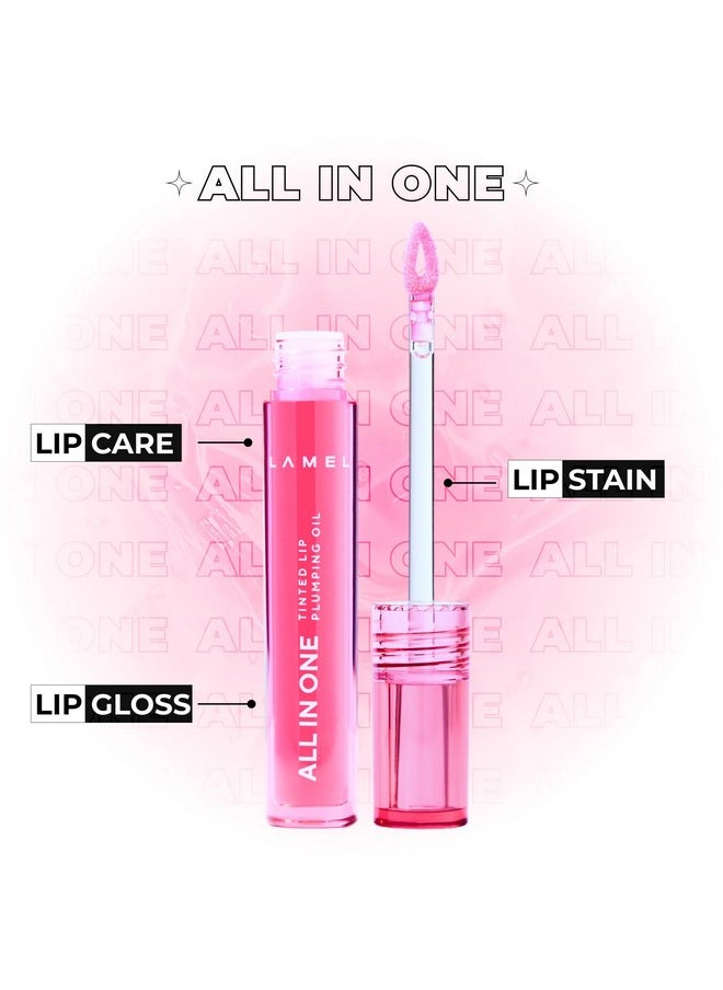 - All In One Lip Tinted Plumping Oil 402-Pink Sparkle| Gives Healthy-Looking Lips |Comfortable Formula |Beautiful Natural Tint |Nourishing And Plumping Effect |3Ml