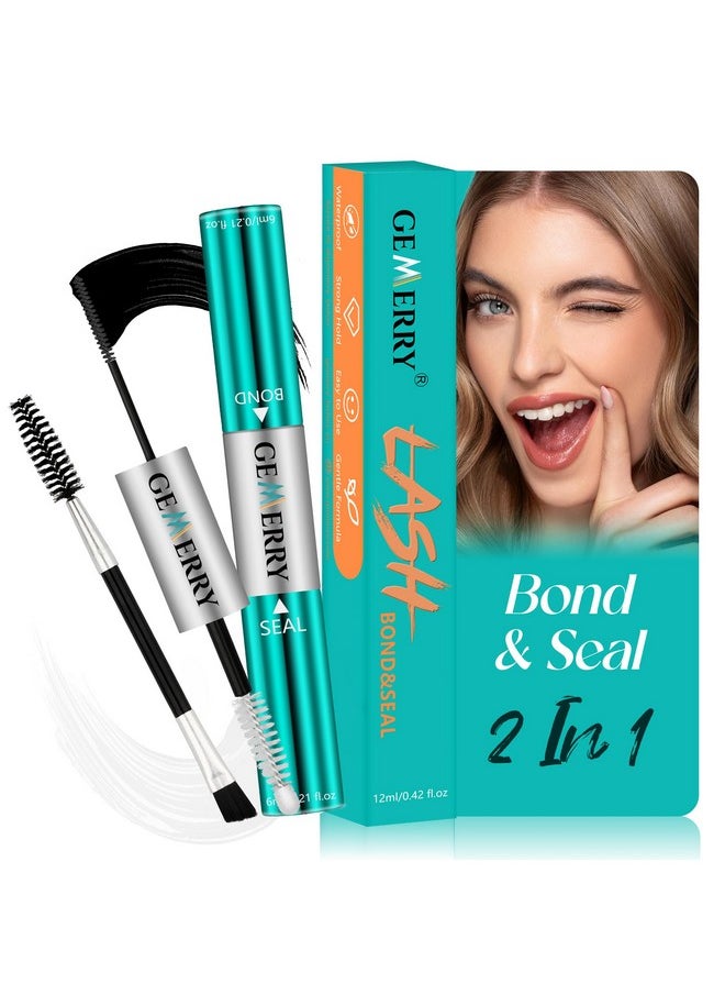 Lash Bond And Seal Waterproof 12Ml Lash Cluster Glue For Lash Clusters Bond And Seal Lash Glue Long Lasting For 72-96 Hours Lash Glue Mascara Eyelash Glue For Self Use At Home