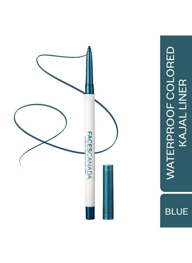 Faces Canada Ultime Pro Twist Eye Kajal Liner - Blue, 0.35G | High Impact Intense Color In 1 Stroke | 24Hr Long Stay | Matte Finish | Soft Texture | Waterproof & Smudgeproof | Made With Carnauba Wax