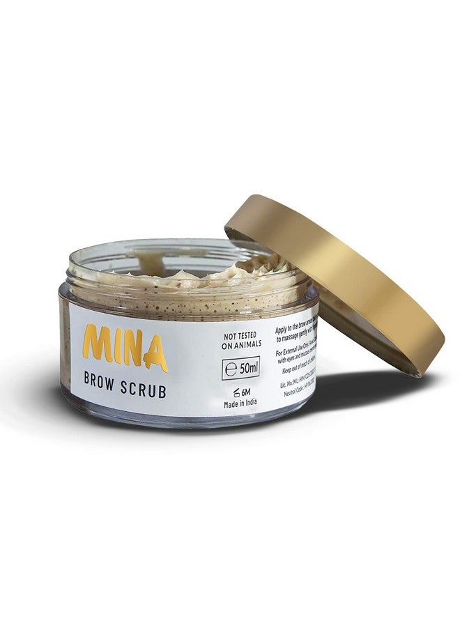 Mina Brow Scrub | For Long-Lasting Henna Or Tint | Natural Extracts Gently Exfoliate The Skin | Prepare The Area For Henna Or Tint 50Ml