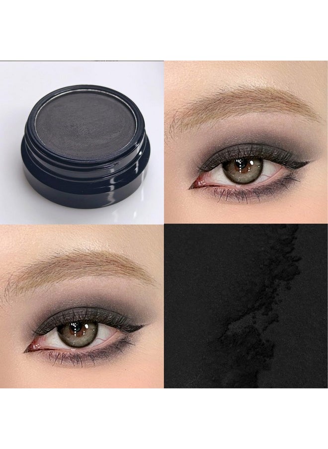 Black Matte Eyeshadow Palette, Single Black Smokey Pressed Powder Eye Shadow, Ultra-Blendable, Pigmented Color, Long Lasting, Halloween Goth Eye Makeup Palette, Cruelty-Free & Vegan