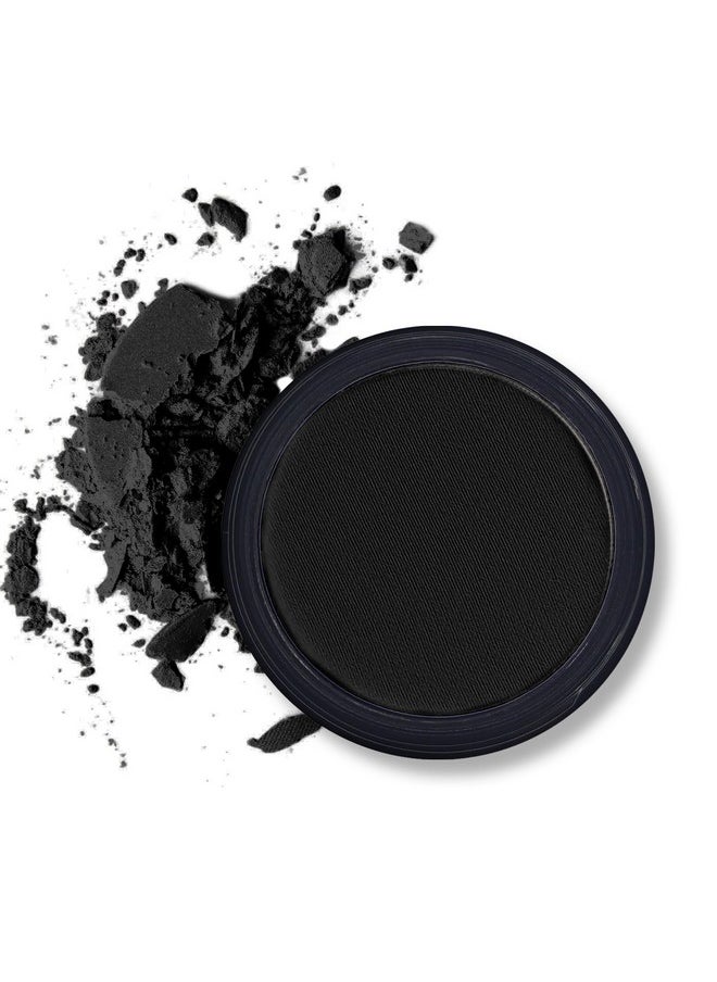 Black Matte Eyeshadow Palette, Single Black Smokey Pressed Powder Eye Shadow, Ultra-Blendable, Pigmented Color, Long Lasting, Halloween Goth Eye Makeup Palette, Cruelty-Free & Vegan