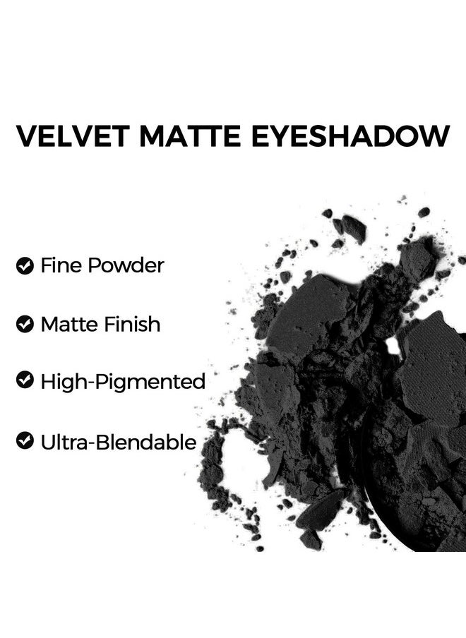 Black Matte Eyeshadow Palette, Single Black Smokey Pressed Powder Eye Shadow, Ultra-Blendable, Pigmented Color, Long Lasting, Halloween Goth Eye Makeup Palette, Cruelty-Free & Vegan