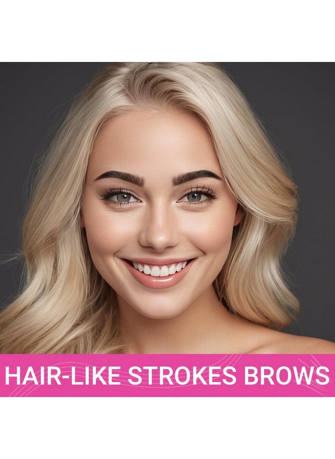 Eyebrow Pen - Eyebrow Pencil Magical 2-In-1 Eye Brow Pencils For Women With 4-Fork-Tip & Precise Brush-Tip Create Natural Hair-Like Brows, Last All-Day, Microblading Eyebrow Pen, Light Brown