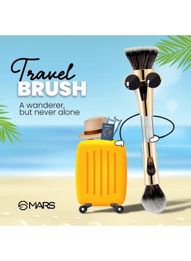 4 In 1 Travel Brush | With Ultra Soft Bristles | Face Powder Blending Brush | Dense And Fluffy Brush