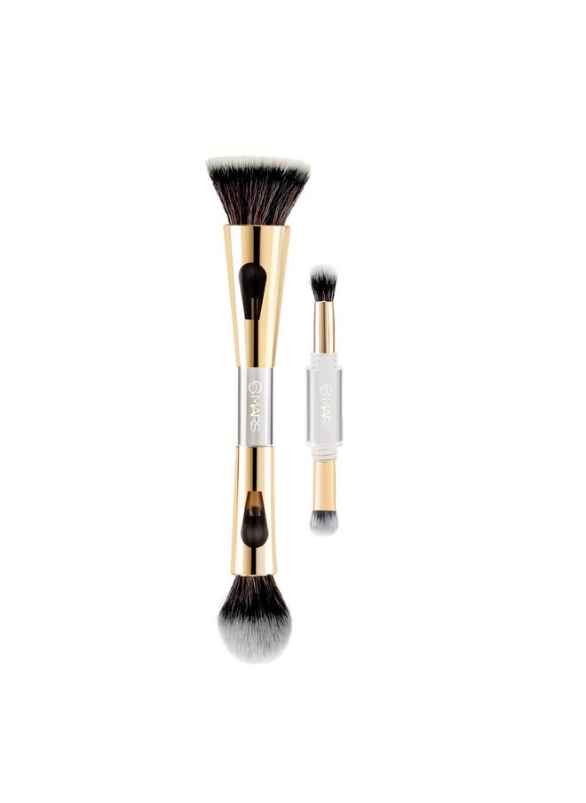 4 In 1 Travel Brush | With Ultra Soft Bristles | Face Powder Blending Brush | Dense And Fluffy Brush
