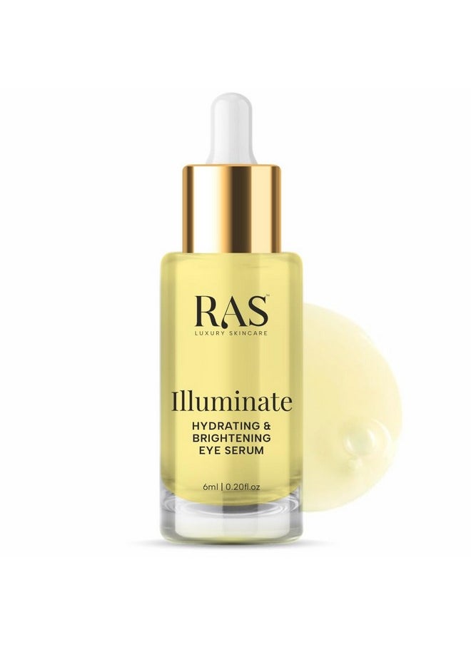 Illuminate Hydrating & Brightening Eye Serum | Lightweight, Non-Greasy | For All Skin Types | Helps To Reduce Puffiness, Dark Circles | Contains Hyaluronic Acid & Rosehip Oil, 6Ml