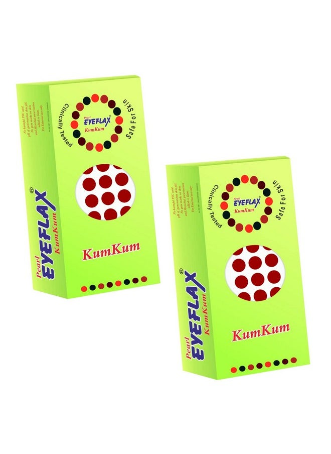 Kumkum Light Maroon Round Bindi Pack Of 2 (15 Flaps Each Box) (2.75) Diameter 9 Mm