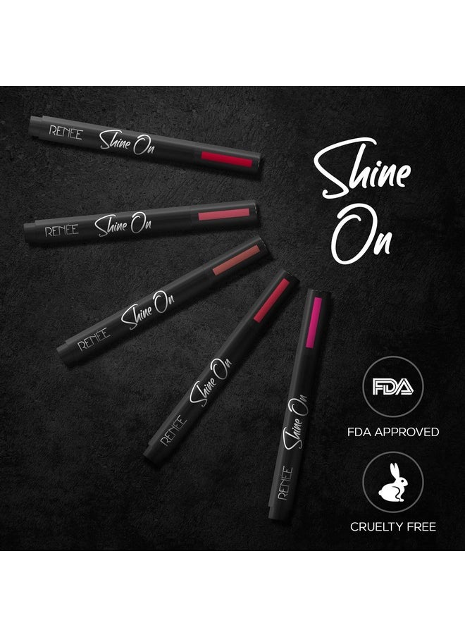 Shine On Lip Lacquer Scarlet Spark 1.8Ml - Long Lasting, Lightweight, Non Drying & Non Sticky, High Gloss, Intense Color & Glassy Shine
