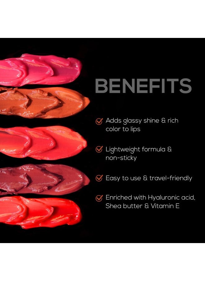 Shine On Lip Lacquer Scarlet Spark 1.8Ml - Long Lasting, Lightweight, Non Drying & Non Sticky, High Gloss, Intense Color & Glassy Shine