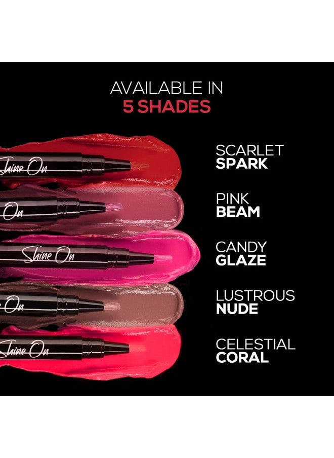 Shine On Lip Lacquer Scarlet Spark 1.8Ml - Long Lasting, Lightweight, Non Drying & Non Sticky, High Gloss, Intense Color & Glassy Shine