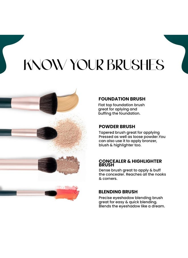 Tools Of Titan Brush Set Of 8 | Face Makeup Brush Set With Ultra Soft Bristles (Pack Of 8)