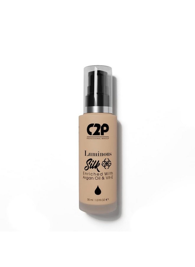 C2P Pro Luminous Silk Liquid Foundation Medium Tan 06, 30 Ml | Provides Full Coverage & Absorbs Oil | Enriched With Argan Oil & Vitamin E | Suitable For All Skin Types
