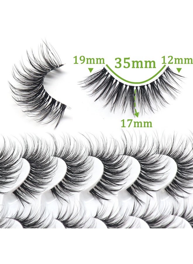 Eyelashes Wispy Lashes Natural Look 8 Pairs Clear Band False Eyelashes Handmade Reusable Fake Eye Lashes Pack (G1)