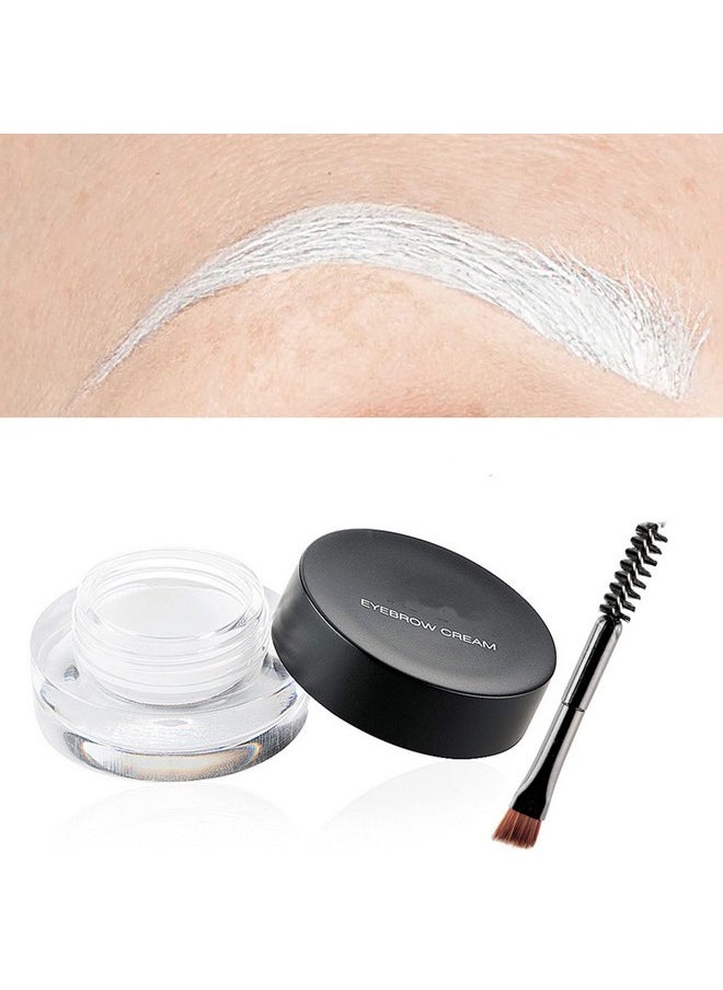 12 Color Eyebrow Cream Colorful Smooth Eyebrow Pomade Gel Long Lasting Waterproof Eyeliner Gel Eye Brow Makeup Cosmetics With Eyebrow Brush (05 White Out)