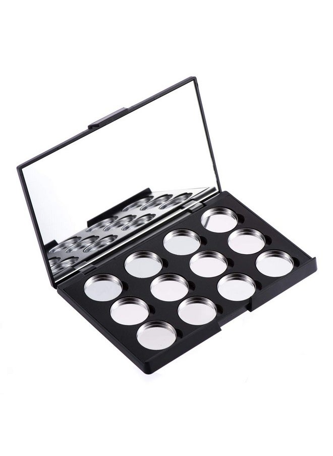 Empty Magnetic Eyeshadow Makeup Palette With Mirror And 12Pcs 26Mm Round Metal Pans