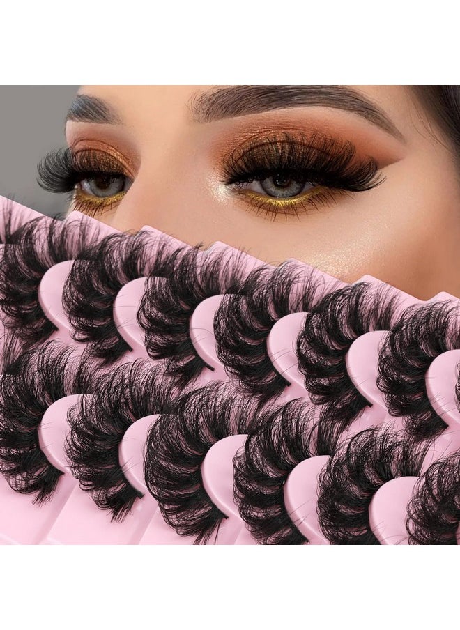 Shes Fluffy Wispy False Eyelashes 8 Pairs D Curl Faux Mink Lashes That Look Like Extensions Dramatic Long Volume Lashes Pack By Eefofnn