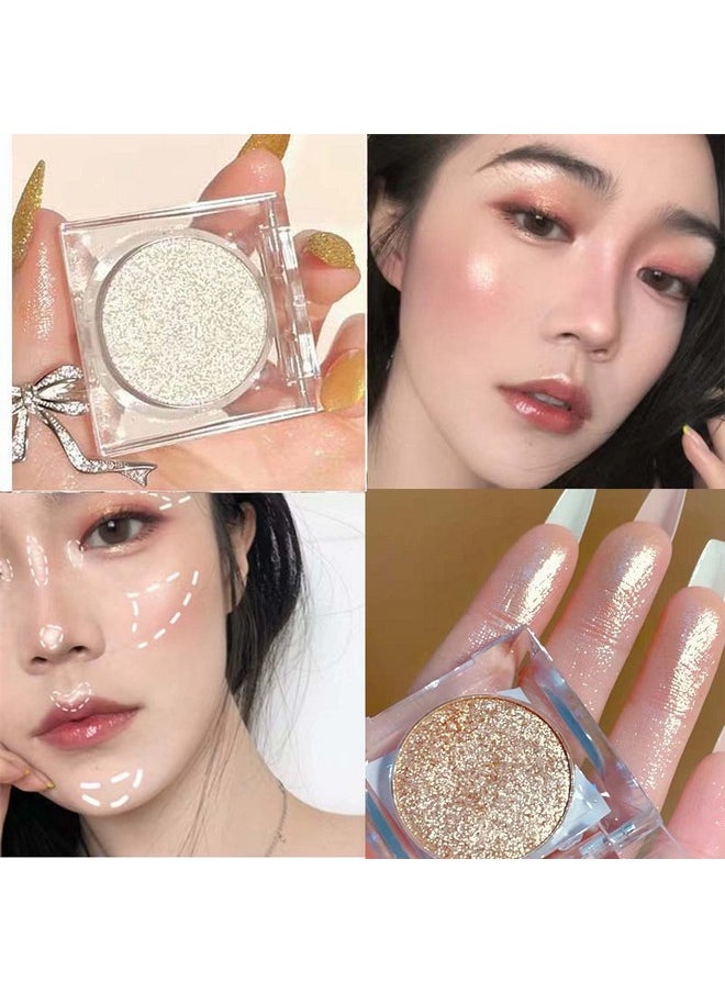White Brown Glitter Eyeshadow, Nude Matte Liquid Eyeshadow Primer Base, Smooth Cream Shimmer Waterproof Eye Shadow Pencil Palette,Quick Lrying And Long Lasting (White Glitter 9#)