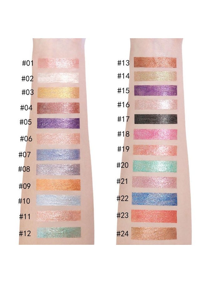 Liquid Shimmery Glitter Eyeshadow Eyeliner, High Pigment Colored Metallic Eyeshadow Stick Eyeliner, Waterproof Long Lasting Sparkle Eye Makeup Set For Women, 15# Honey Flower