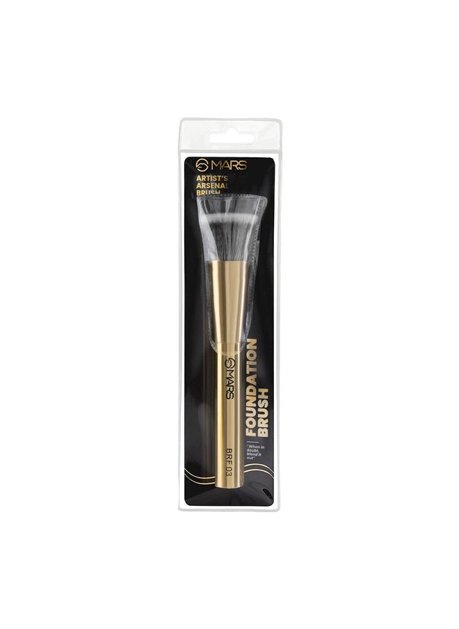 Artist'S Arsenal Professional Foundation Flat Make Up Brush | Feather Soft Touch | Precise Synthetic Bristle | Luxe Packaging Flat Straight Makeup Brush (Golden)