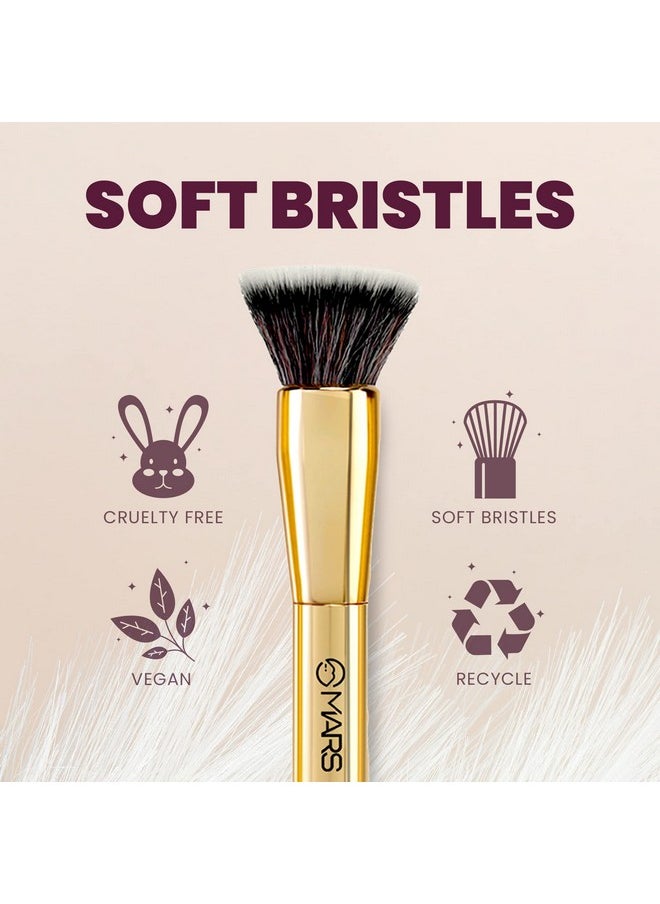 Artist'S Arsenal Professional Foundation Flat Make Up Brush | Feather Soft Touch | Precise Synthetic Bristle | Luxe Packaging Flat Straight Makeup Brush (Golden)