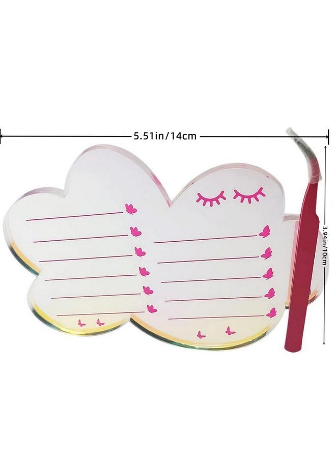 Dazzling Eyelash Grafting Pallet, Acrylic Lash Tile Holder, Makeup Palette Eyelash Extensions Storage Gasket Pads With Suction For Tweezers (Cloud-Shaped A)