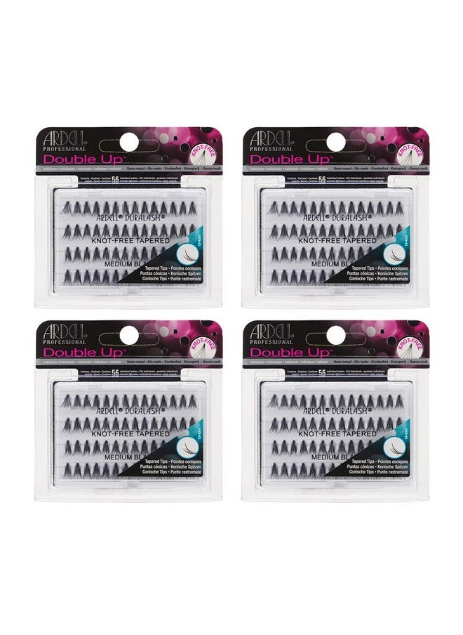 False Eyelashes Double Up Soft Touch Knot-Free Medium Black 4 Pack