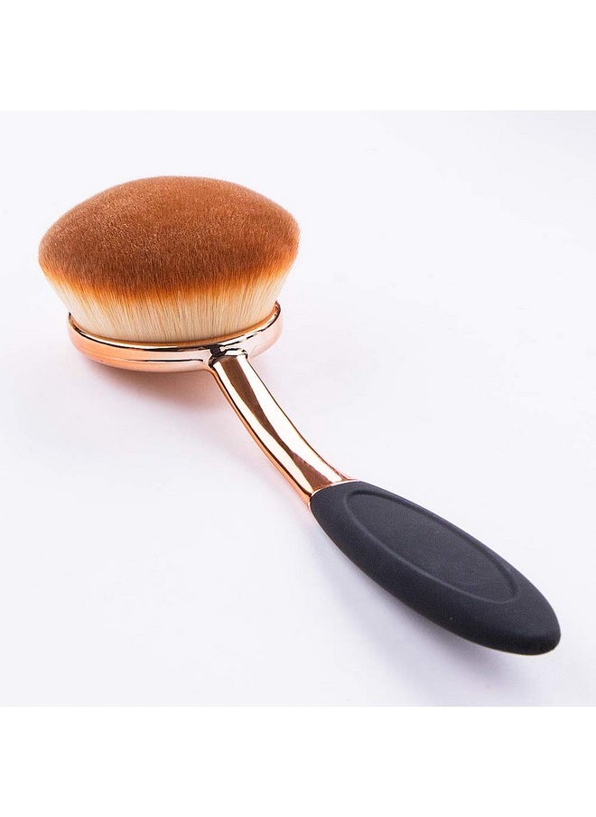 Large Rose Gold Foundation Contour Round Toothbrush Dust Free Oval Makeup Brushes Ink Blending With Dustproof Cover Brush Egg Cleaner