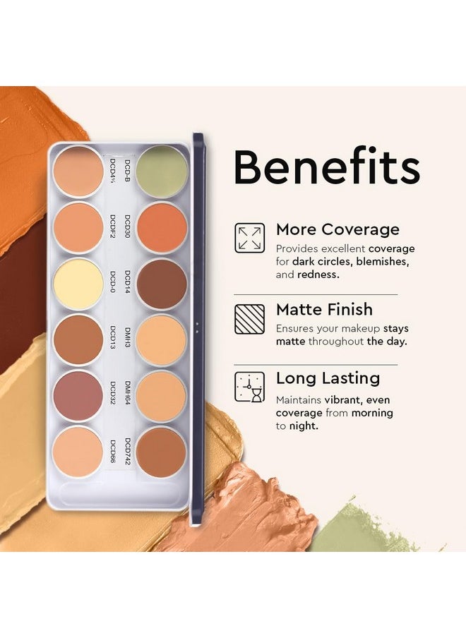 C2P Pro Foundation For Face Makeup, Ultra Hd 12 In 1 Camouflage Concealer Corrector Palette | Waterproof, Long Lasting & Full Coverage For Oily Skin | Dermashield Must Have Makeup Palette - 42G