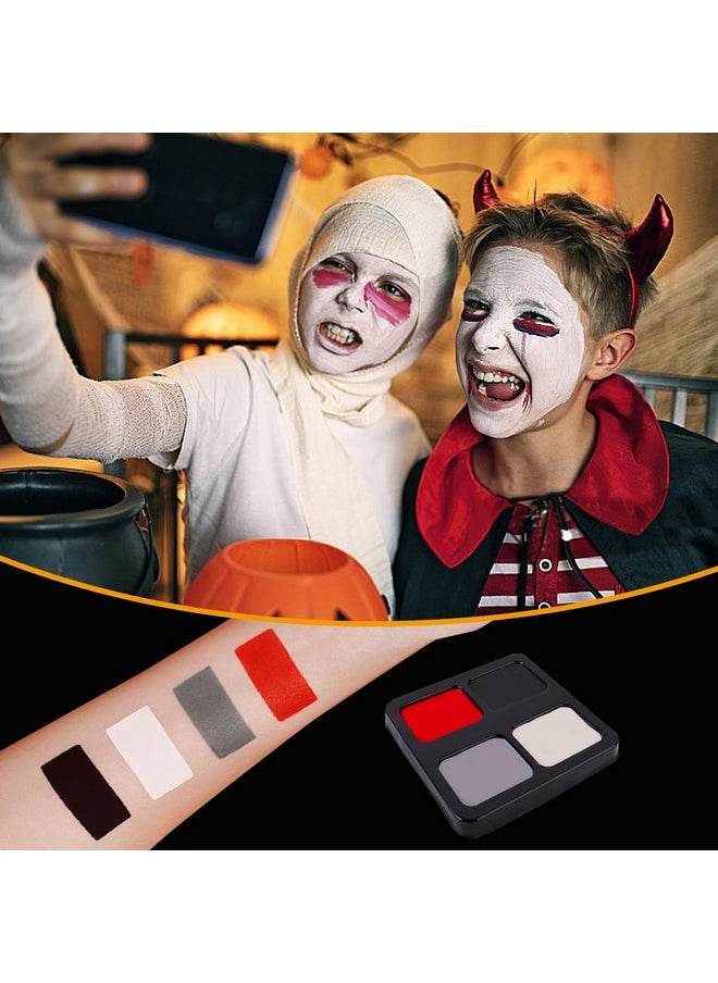 Face Painting Kit, Black White Red Gray Face Paint, Face Paint Crayons, Face Body Painting Kit For Halloween Clown Makeup, Cosplay, Costume, Sfx Special Effect