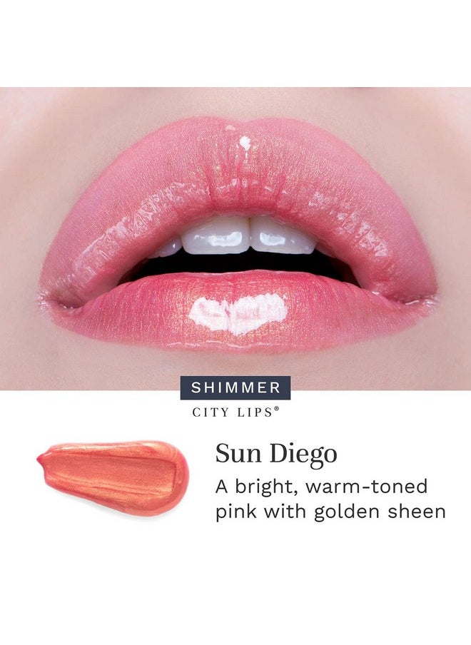 City Lips Plumping Lip Gloss Sun Diego - High-Shine Gloss For Fuller, Younger-Looking Lips | Hydrating & Smoothing Lip Treatment Hyaluronic Acid