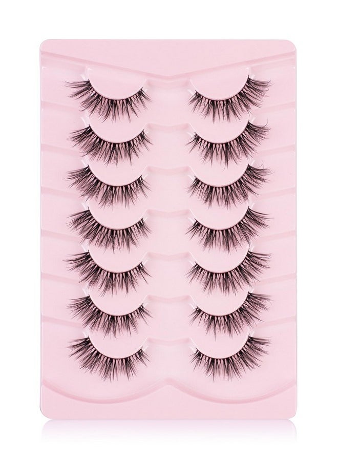 Cat Eye Lashes Natural Lashes False Eyelashes Fox Eye Lashes False Lashes 7 Pairs D5