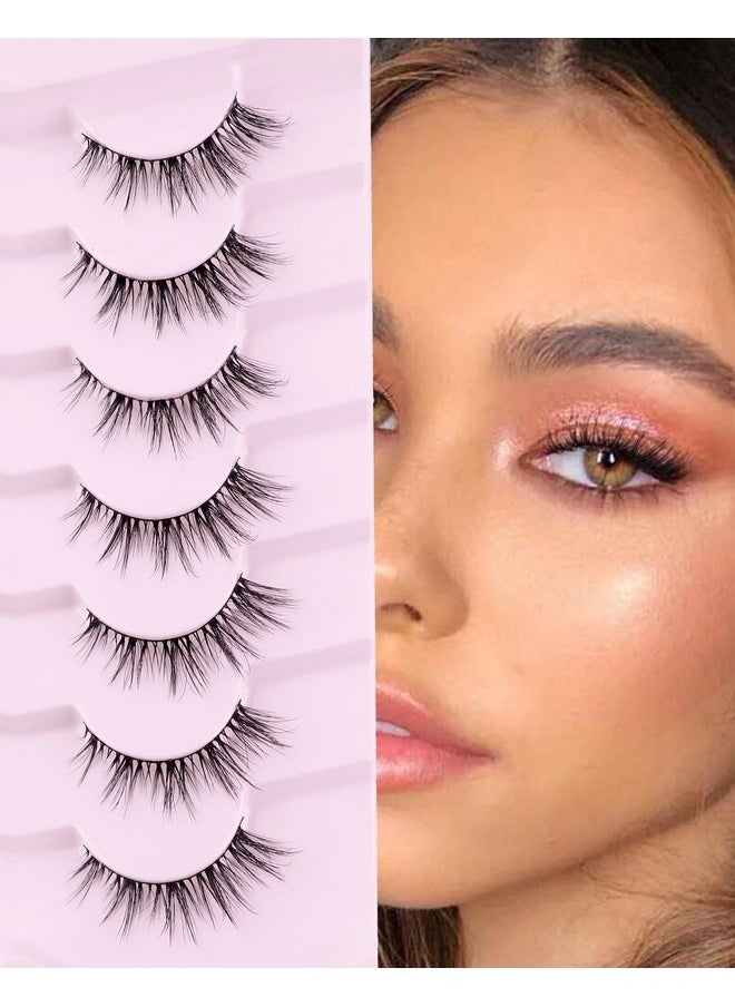 Cat Eye Lashes Natural Lashes False Eyelashes Fox Eye Lashes False Lashes 7 Pairs D5