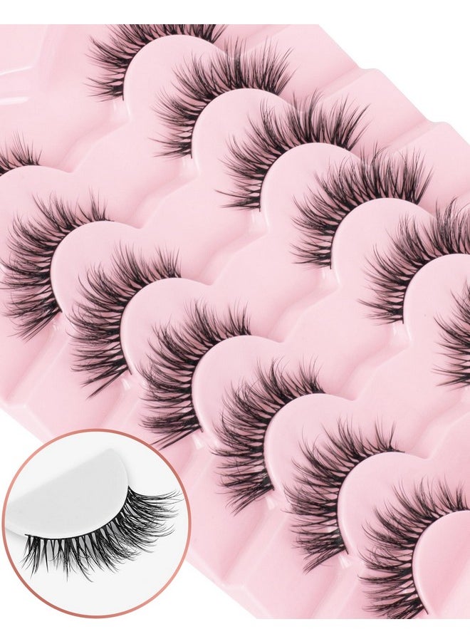 Cat Eye Lashes Natural Lashes False Eyelashes Fox Eye Lashes False Lashes 7 Pairs D5