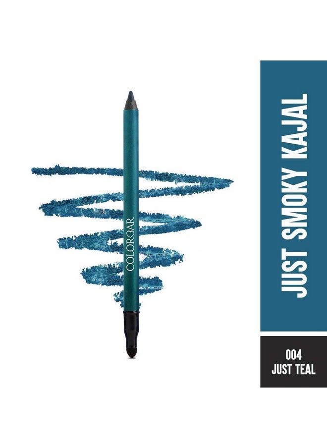 Just Smoky Kajal, Just Teal, 1.2G | Waterproof And Non-Transfer | Lasts Upto 12 Hours | Paraben Free