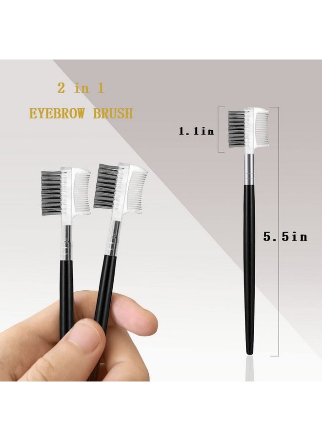 2 Pcs Brow Brushes Makeup Eye Brow Brush Eyelash Dual Comb Combs Brushes For Eyelashes Extension