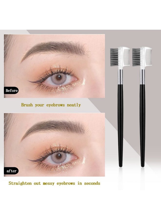 2 Pcs Brow Brushes Makeup Eye Brow Brush Eyelash Dual Comb Combs Brushes For Eyelashes Extension