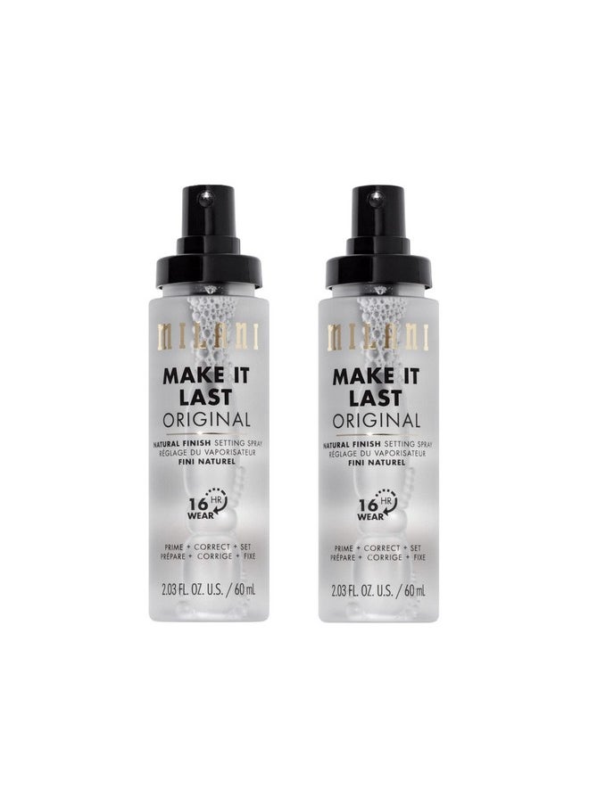 Make It Last Original - Natural Finish Setting Spray - 3-In-1 Setting Spray And Primer- Prime + Correct + Set - Makeup Finishing Spray And Primer - Long Lasting Makeup Primer And Spray - 2 Pack
