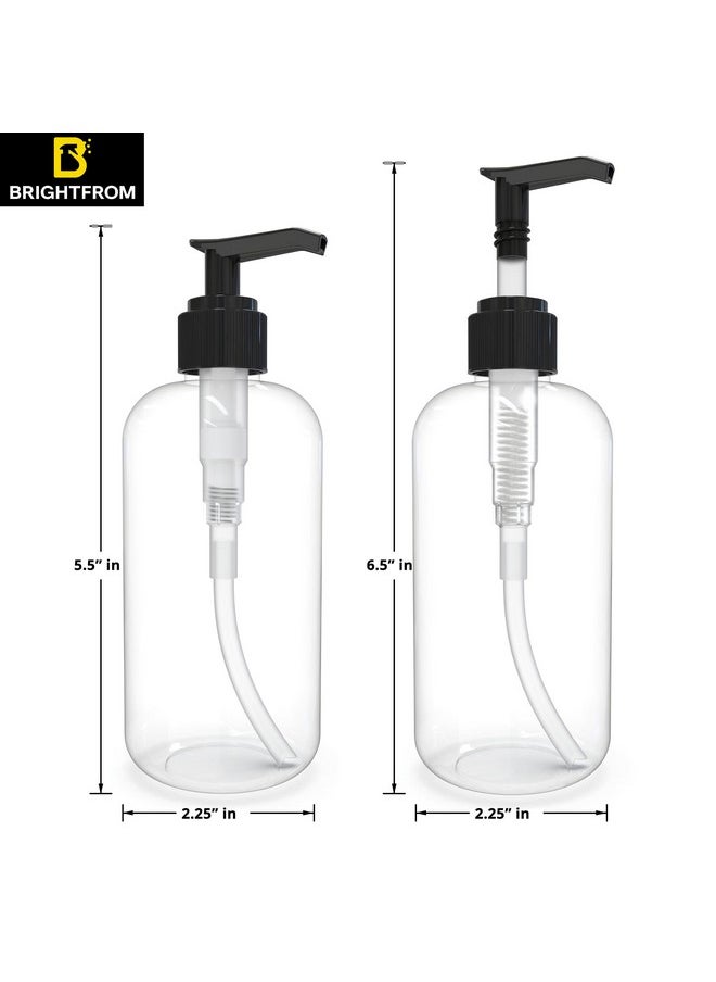 Empty Lotion Pump Bottles 8 Oz, Refillable Plastic Containers, Bpa-Free Pete1, Clear, Great For - Soap, Shampoo, Lotions, Liquid Body Soap, Creams And Massage Oil'S (Pack Of 2, Black)