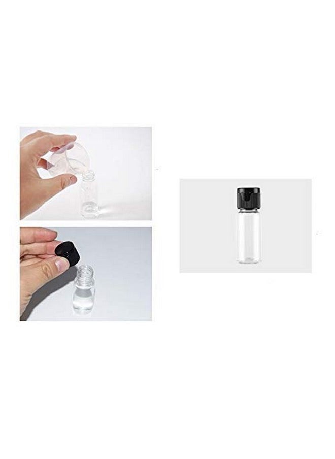 20 Pcs 15Ml 0.5Oz Empty Refillable Transparent Plastic Bottle With Black Flip Cap Top Lid Cosmetic Sample Dispense Container Emulsion Lotion Shower Gel Makeup Water Storage Tube Vial