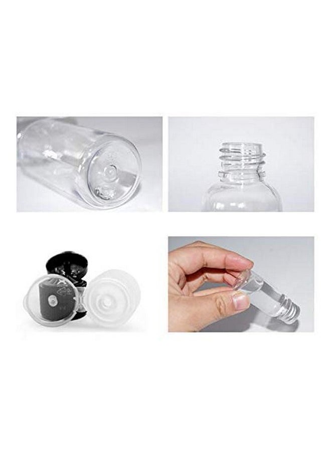 20 Pcs 15Ml 0.5Oz Empty Refillable Transparent Plastic Bottle With Black Flip Cap Top Lid Cosmetic Sample Dispense Container Emulsion Lotion Shower Gel Makeup Water Storage Tube Vial