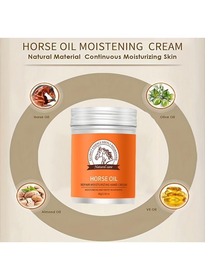 Horse Oil Cream For Dry Rough Hands,Horse Oil Feet Cream Preventing Your Skin From Peeling And Cracking,Making Your Hands/Feet Smooth And Soft,Moisturizing And Nourishing Your Hands/Feet