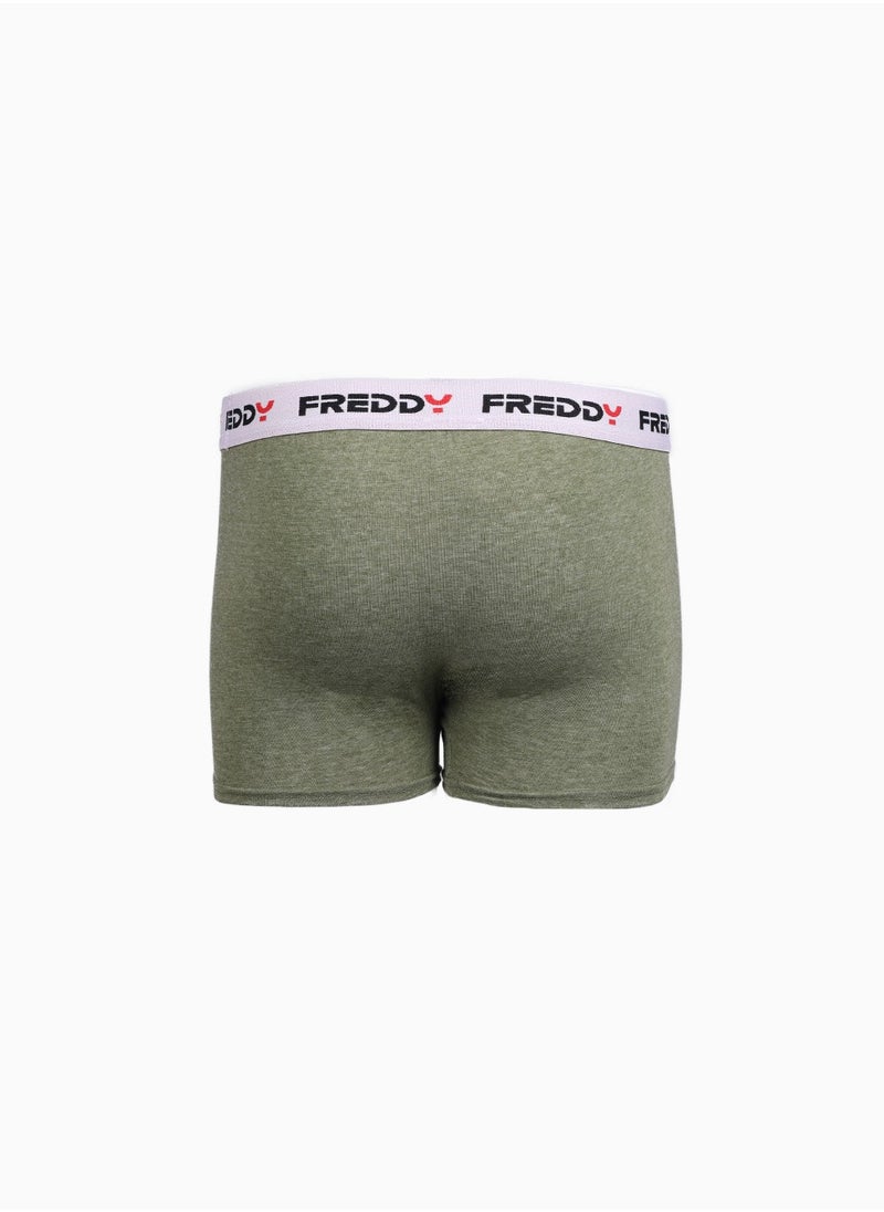 BASIC PIAZZATO Boxer - Pesto Green | Cotton Boxer with Stylized Waistband