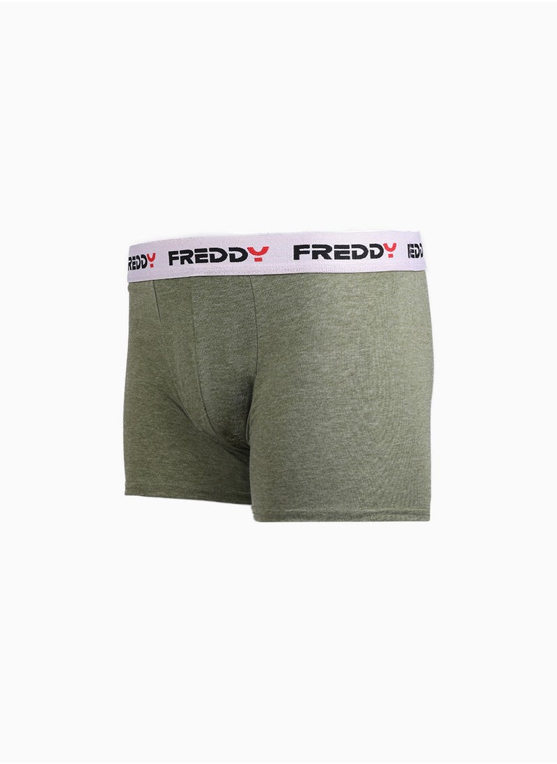 BASIC PIAZZATO Boxer - Pesto Green | Cotton Boxer with Stylized Waistband