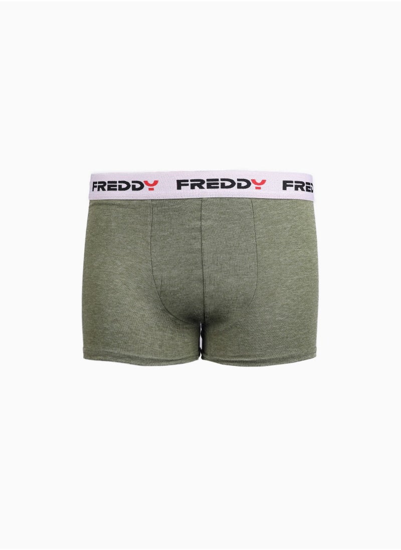 BASIC PIAZZATO Boxer - Pesto Green | Cotton Boxer with Stylized Waistband