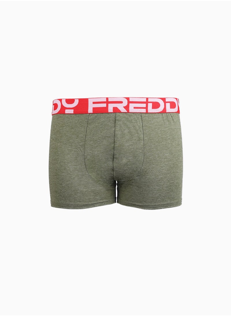 Sports Fashion Boxer - Pesto Green | Men's Cotton Boxer with Bold Waistband