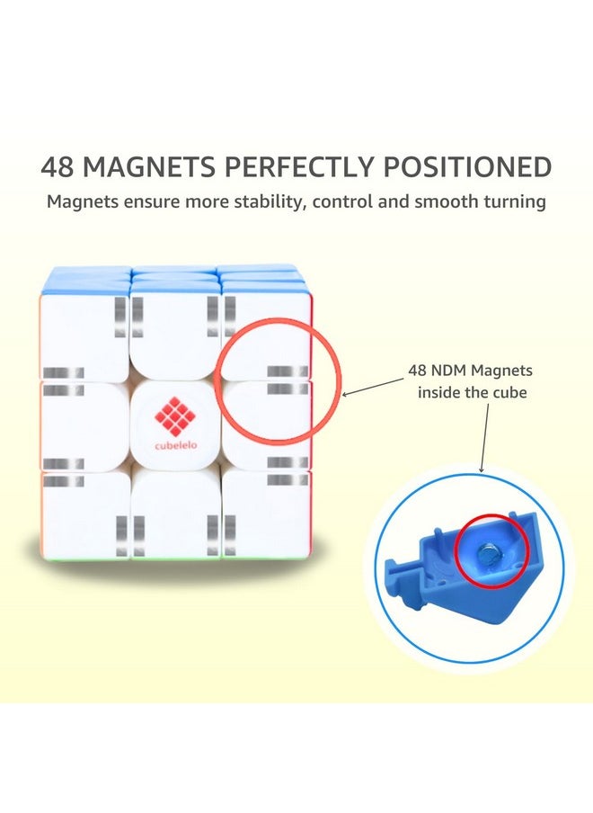 Drift 3M 3X3 (Magnetic) Stickerless Speed Cube | Enhances Auto-Alignment & Fast Turning With 48 Ndm Magnets | Brainteaser Stress Buster Brainstorming Puzzle, Kid