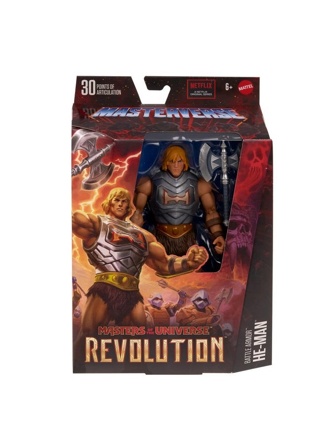 : Revolution Masterverse Action Figure & Accessories, He-Man Deluxe Motu Collectible With 30 Articulations, 7-Inch