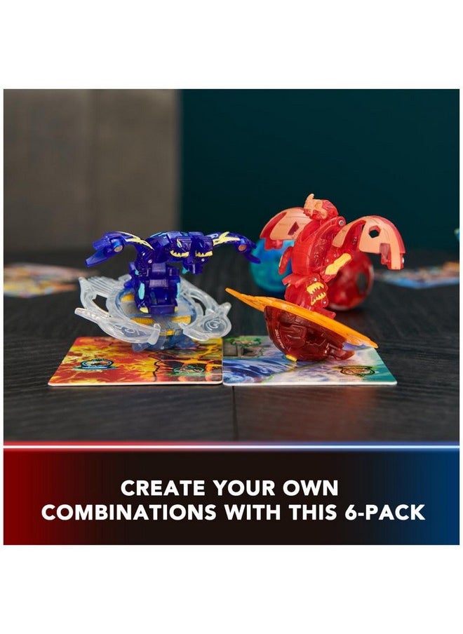 Ultimate 6-Pack, Special Attack Dragonoids, Nillious, Mantid, Octogan; Customizable, Spinning Action Figures, Kids Toys For Boys And Girls 6 And Up